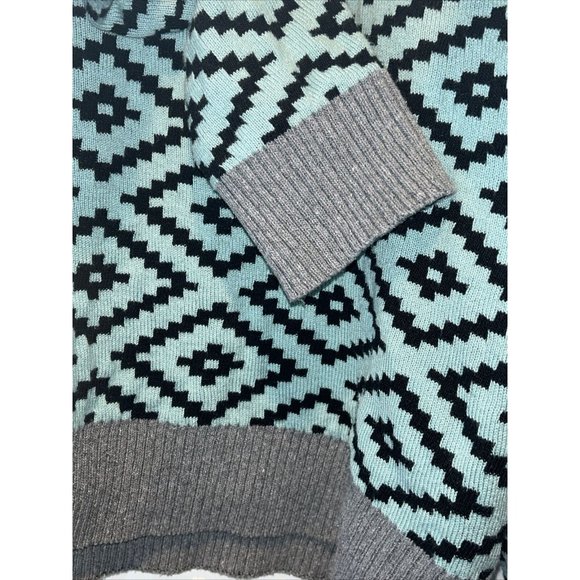 ESZKA From Hungary SWEATER Hand Knit & 100% Recycled 100% Cotton Geometric Print - Picture 4 of 6